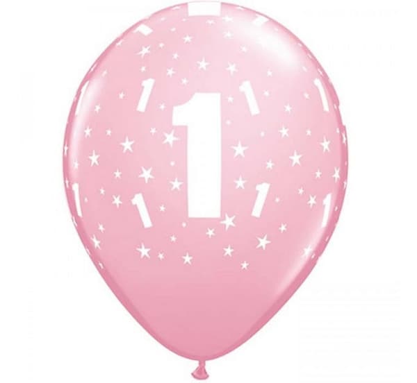Pastellrosa Ballong Happy Birthday, 6 stycken 11 tum (28 cm)