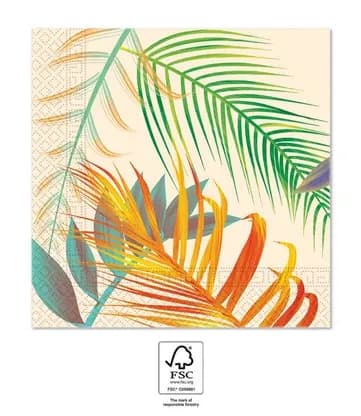 Tropical Leaves Blommor Servetter 20 st 33x33 cm FSC