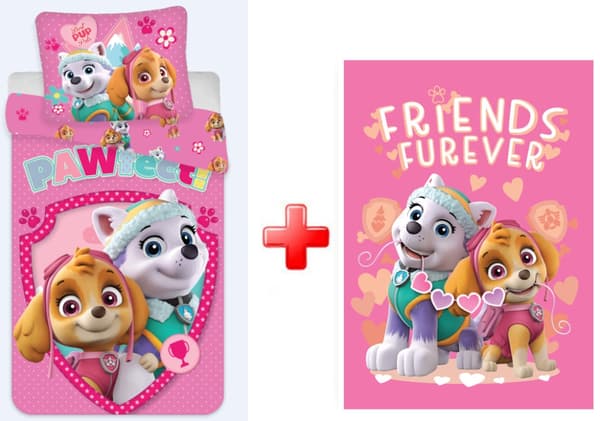 Paw Patrol Pawfect barnbäddset och polar filtset