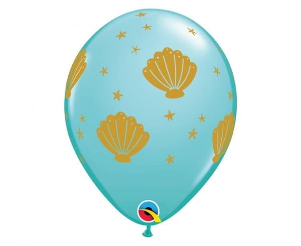 Ballong 6 st 11 tum (28 cm) med havsskal tema