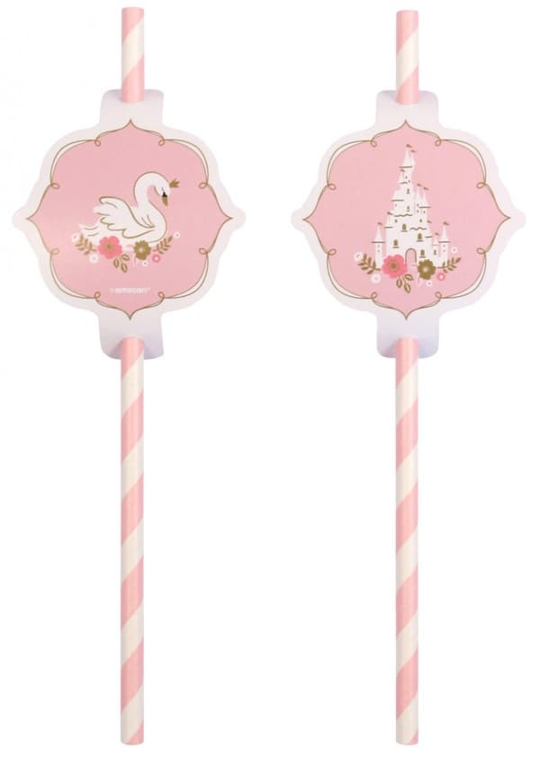 Papperssugrör med Princess Swan-motiv, 8-pack