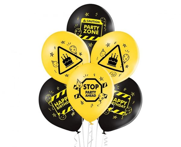 Ballonger Happy Birthday Birthday Zone, 6 st, 12 tum (30 cm)