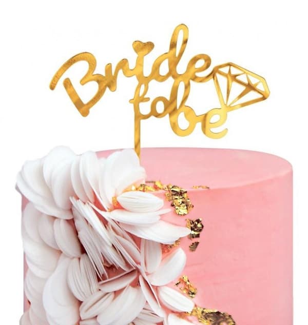 Bröllopstårta Dekoration för Blivande Brud - Bachelorette - 16x15 cm