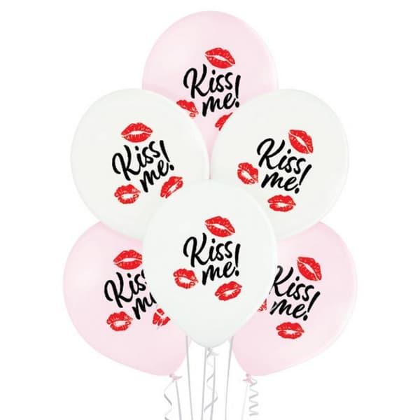 Kärlek Kiss Me Kiss Ballong, 6 st 12 tum (30 cm)