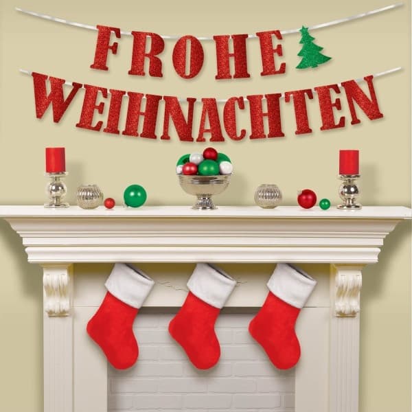 Jul Frohe Weihnachten pappersskylt 365 cm