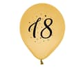Miniatyrbild 2 av 3: 18-årsballonger Happy Birthday Gold, 5 st 30 cm (12 tum)