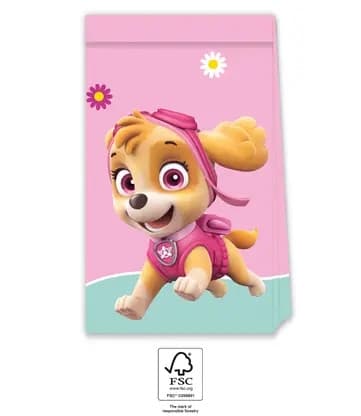 Paw Patrol papperspåse set med Skye och Everest, 4-pack FSC