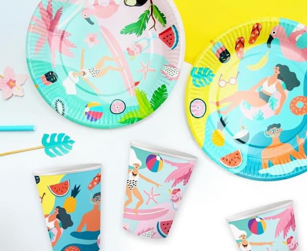 Sommar Surfing pappersmugg 6 stycken 250 ml