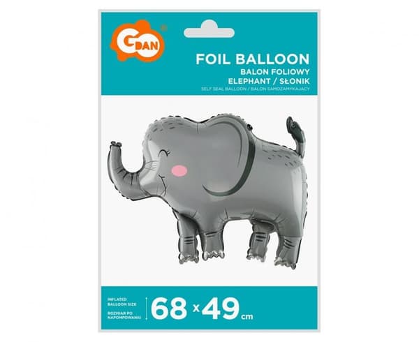 68 cm Elephant Grey folieballong