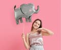 Miniatyrbild 2 av 3: 68 cm Elephant Grey folieballong