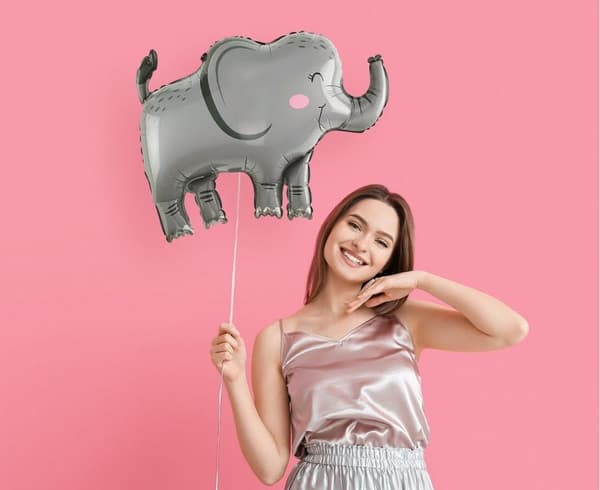 68 cm Elephant Grey folieballong