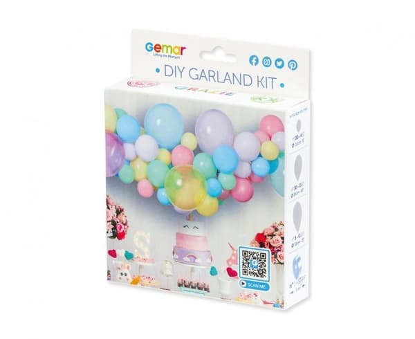 Pastellfärgade ballonger för baby, ballonggirlangset 65 delar