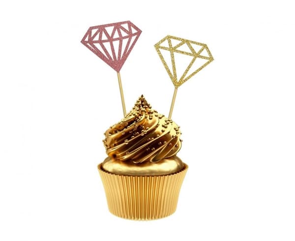 Bröllopsdekoration med diamanter - 6 stycken dekorativa pinnar