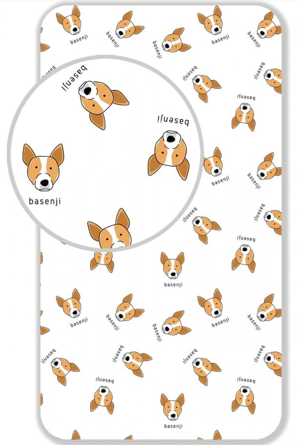 Basenji hund påslakan 90x200 cm
