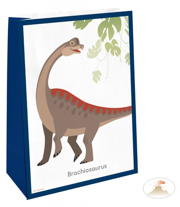 Paket med 4 Dinosaur Happy papperspåsar
