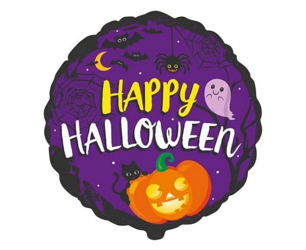 Lila folieballong Halloween 48 cm