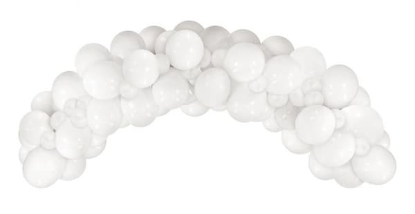 Vit ballong, ballonggirland set med 70 delar