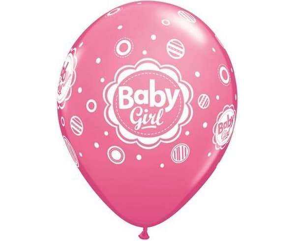 Ballonger för flickor i babyrosa, blandad, 6-pack, 11 tum (28 cm)