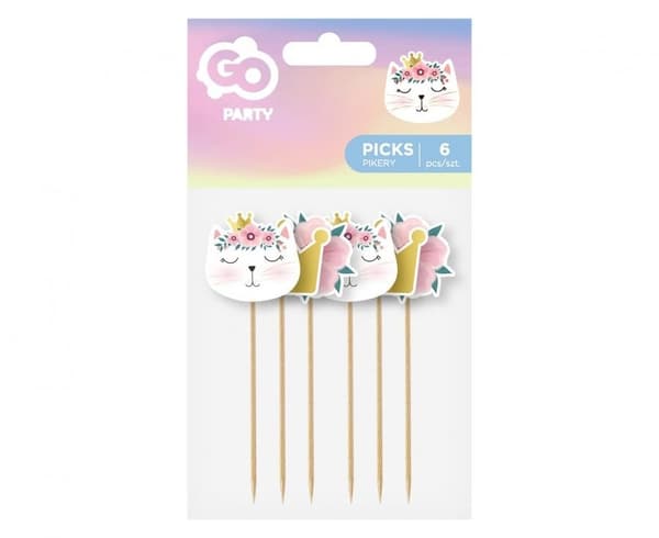 Kattsovande dekorativa pinnar 6 stycken