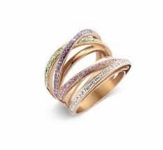 Victoria ring i roséguld med färgglada stenar
