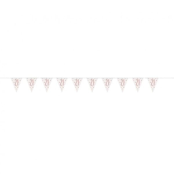 Holografisk Happy Birthday 21 Bunting 274 cm - Grattis på födelsedagen