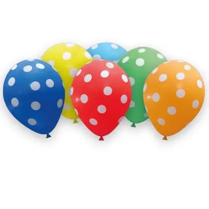 Färgglada prickar, ballonger, 6 st