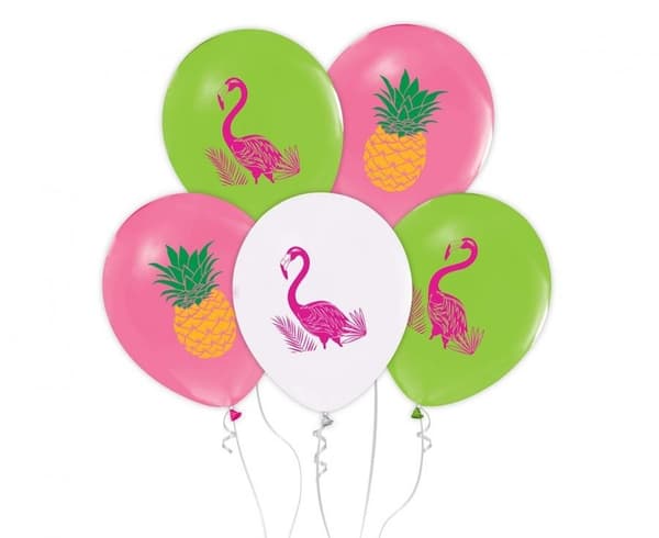 5-pack Flamingo Sommarluftballonger, 30 cm (12 tum)