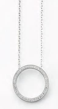 Victoria Silverfärgad Halsband med Vitt Sten