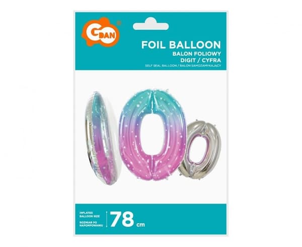 Number Space, Folieballong Space 0, 78 cm