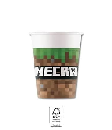 Minecraft Gröna pappersmuggar 8 st 200 ml FSC