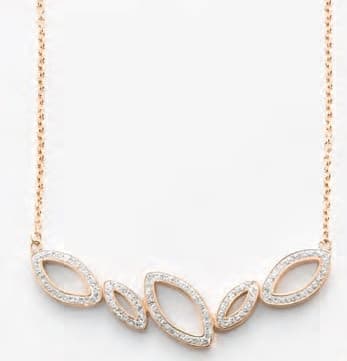 Victoria halsband med vit sten i roséguld