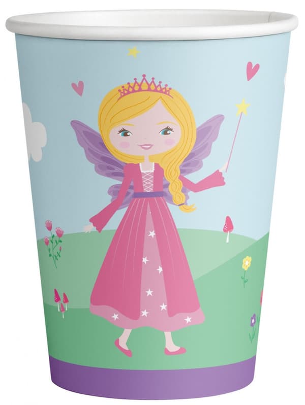 Pappersmuggar med prinsessmotiv, set om 8, 250 ml