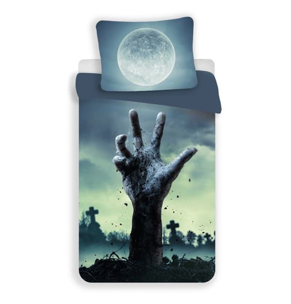 Zombie-bäddset med Halloween-motiv 140x200 cm, 70x90 cm microfiber