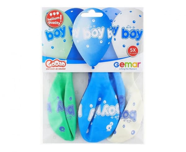 Baby It's a Boy-ballong, 5 stycken, 33 cm (13 tum)
