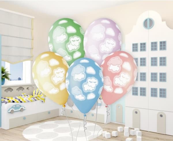 Baby Clouds, Ballong 5-pack 33 cm (13 tum)