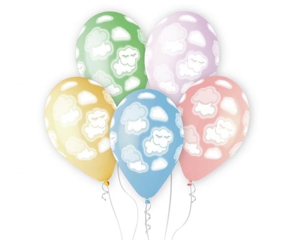 Baby Clouds, Ballong 5-pack 33 cm (13 tum)