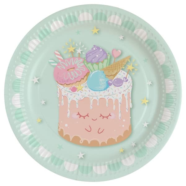 Papperstallrikar Cookie Crazy Cake, 23 cm, 8-pack