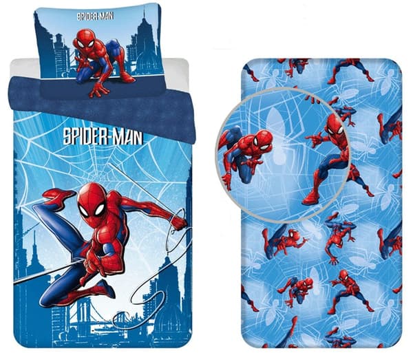 Spiderman Guardians Skyline Sängset med Påslakan