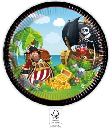 Piratö papperstallrikar 23 cm, 8 st, FSC