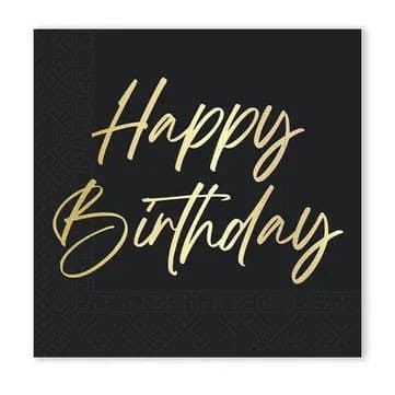Elegant Happy Birthday Servetter 20 st 33x33 cm FSC