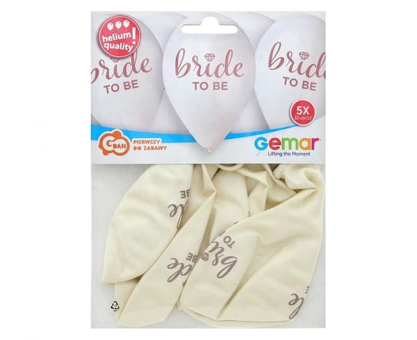 Ballongset "Happy Birthday Bride To Be", 5 stycken 13 tum (33 cm)