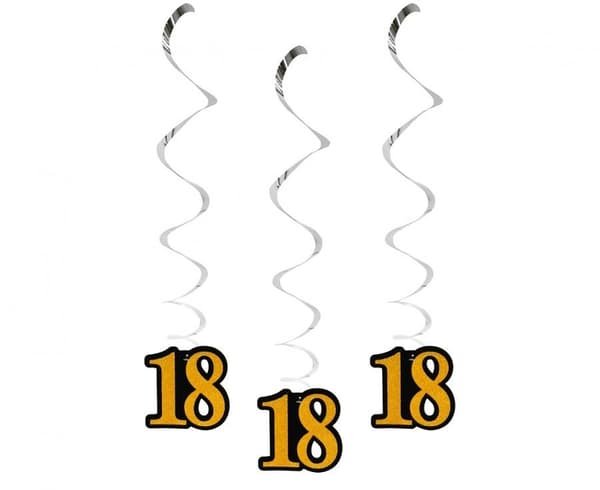 B&C 18-års Födelsedagsband Dekorationsset - 3-pack