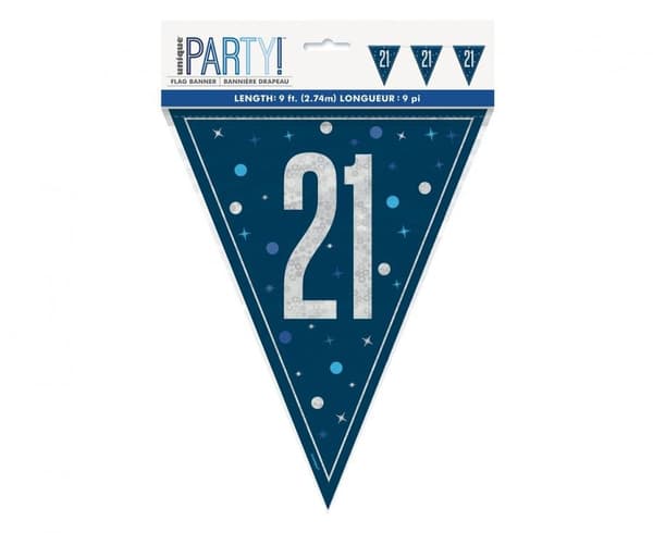 Happy Birthday Blue 21 Bunting 274 cm