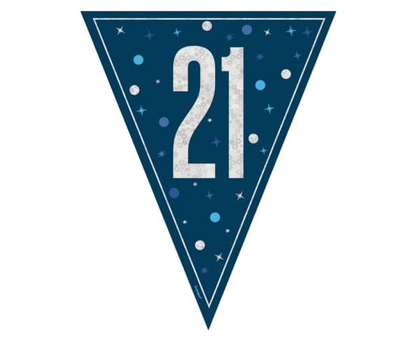 Happy Birthday Blue 21 Bunting 274 cm