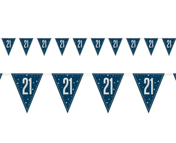 Happy Birthday Blue 21 Bunting 274 cm