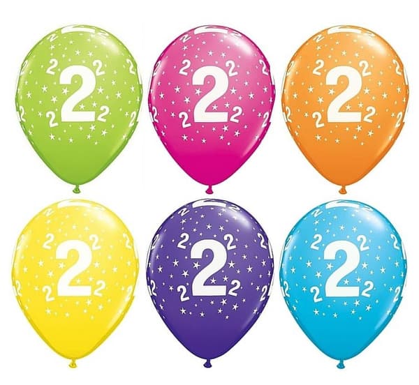 Happy Birthday 2 Tropisk Mix Ballong, 6 st 11 tum (28 cm)