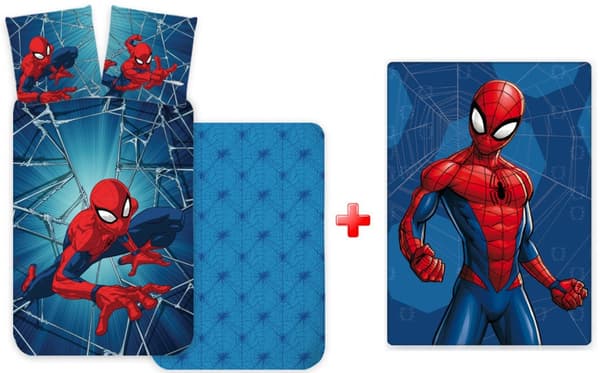 Spiderman dynset för barn med fleecetäcke