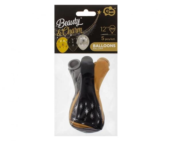 Paketerbjudande: Star Shiny ok-ballonger, 5 st, 30 cm (12 tum)
