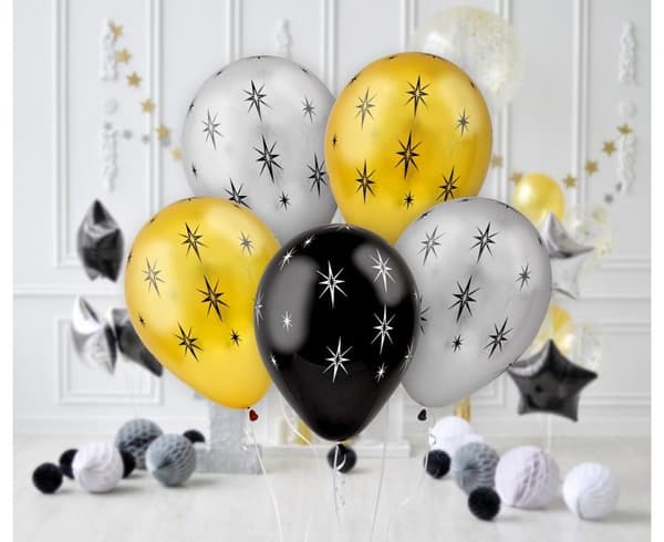 Paketerbjudande: Star Shiny ok-ballonger, 5 st, 30 cm (12 tum)