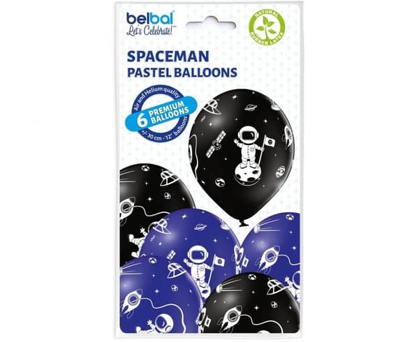 6 stycken 12 tum (30 cm) Astronaut Planet ballonger